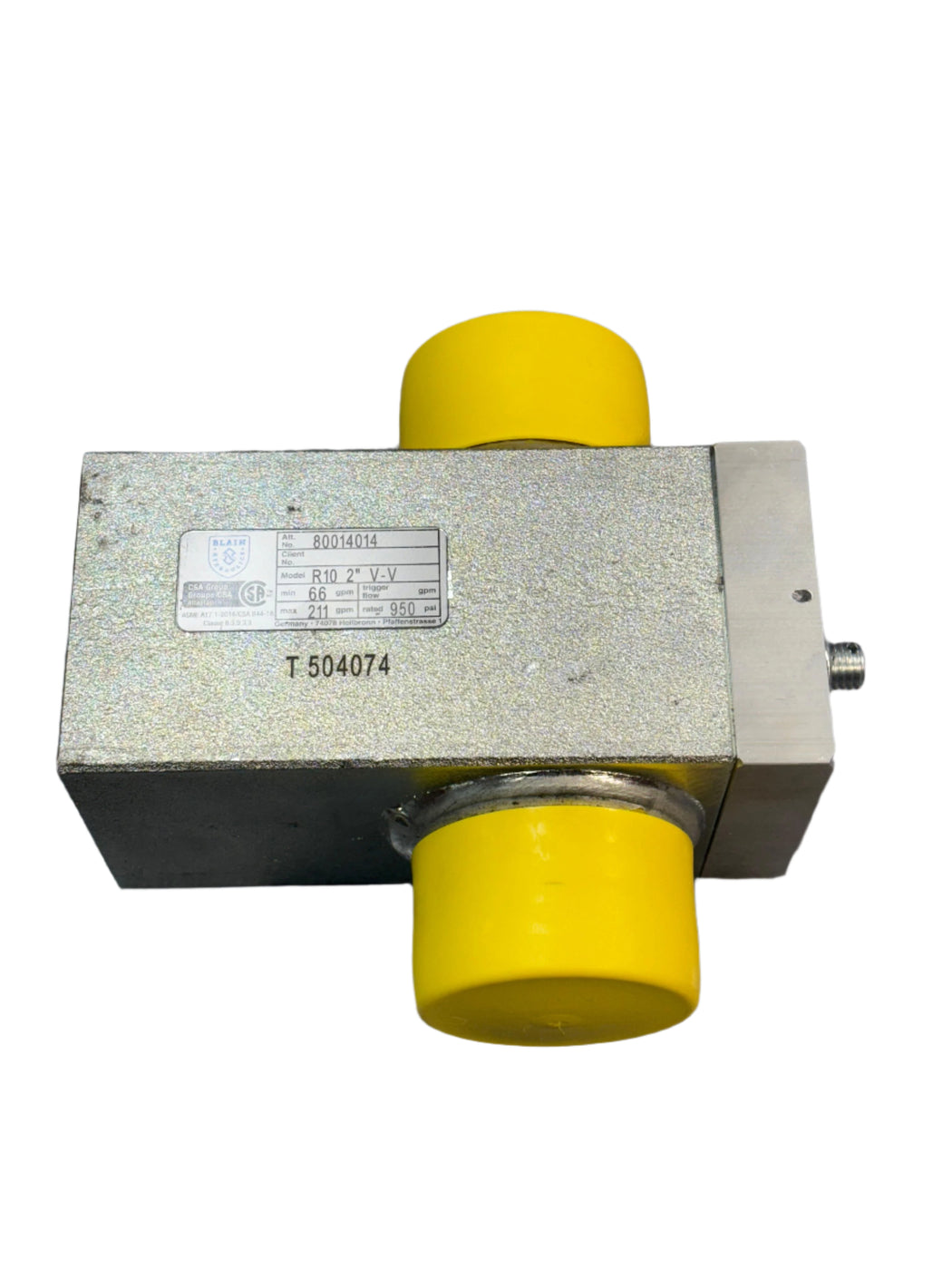 Blain Hydraulics R10 Pipe Rupture Valve — North East Escalator Parts
