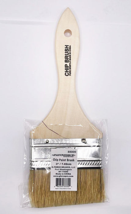 G-Force Paint Brush 3"/7.62cm White Bristle Chip Brush 33330
