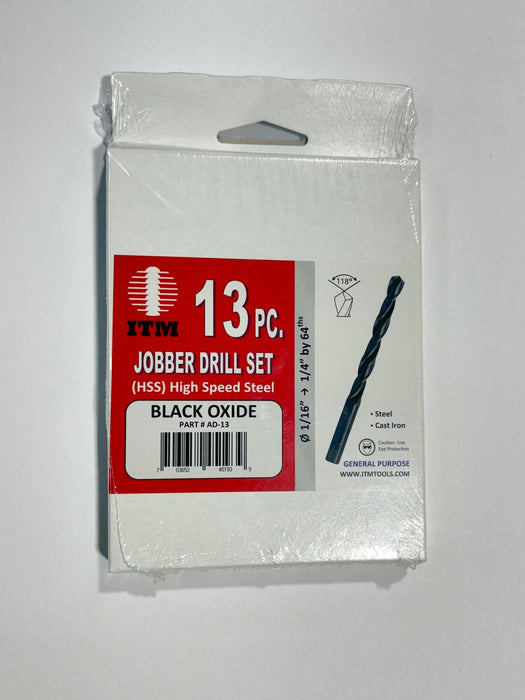 ITM 13Pcs Black Oxide Jobber Drill Set (HSS) AD-13ITM 13Pcs Black Oxide Jobber Drill Set (HSS) AD-13 - NEEEP.COM