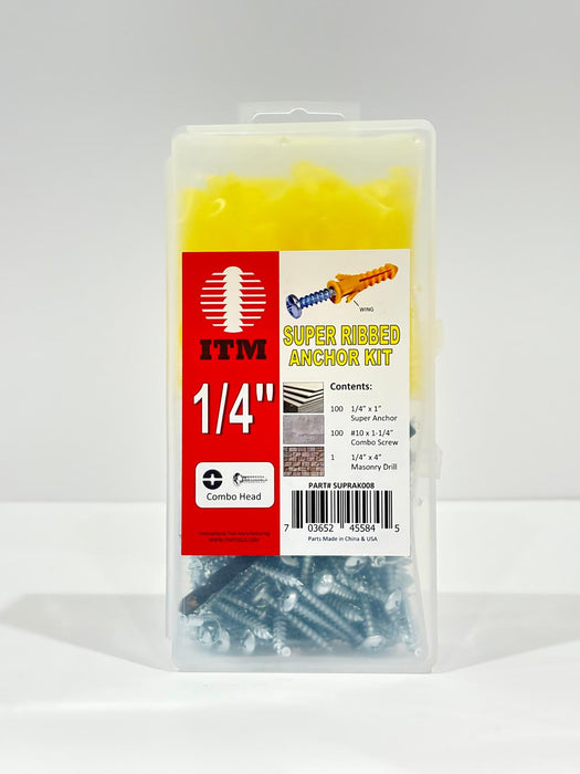 ITM 1/4" Super Ribbed Anchor Kit - NEEEP.COM