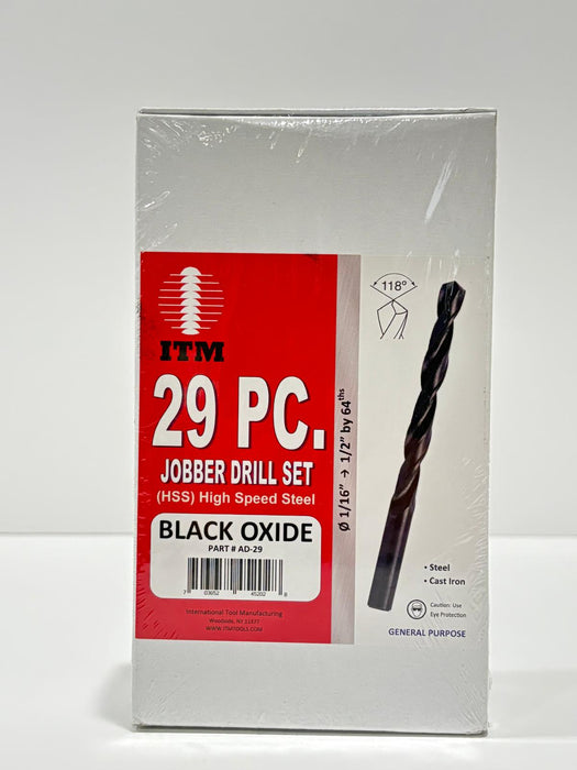 ITM 29 Pcs Black Oxide Jobber Drill Set AD-29 - NEEEP.COM