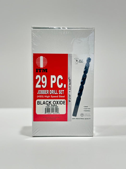 ITM 29 Pcs Black Oxide Jobber Drill Set (HSS) SP-29R - NEEEP.COM