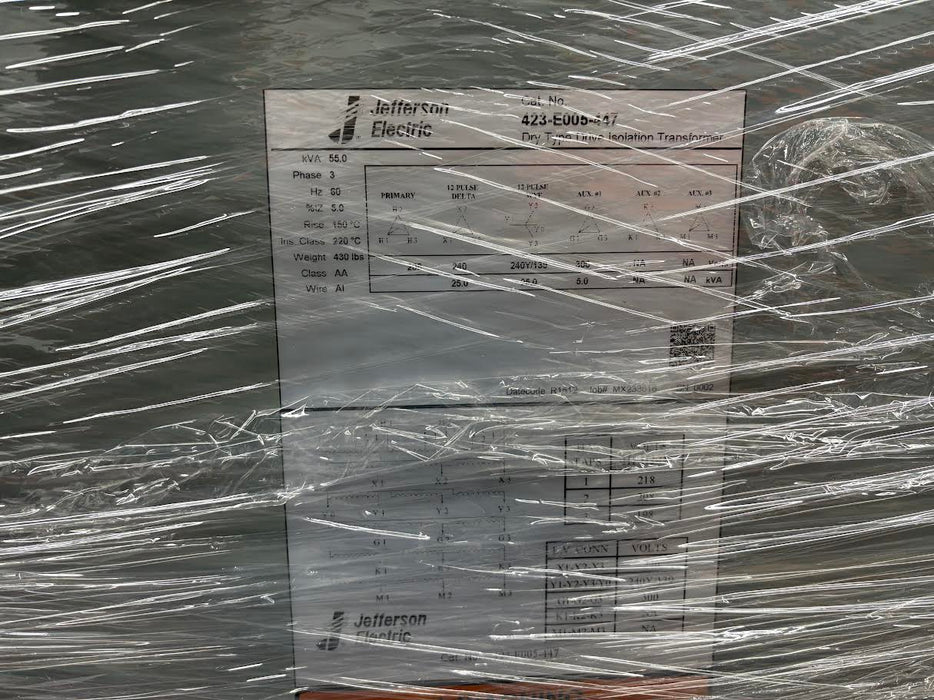 Jefferson Electric Dry Type Drive Isolation Transformer 423-E005-447 - NEEEP.COM