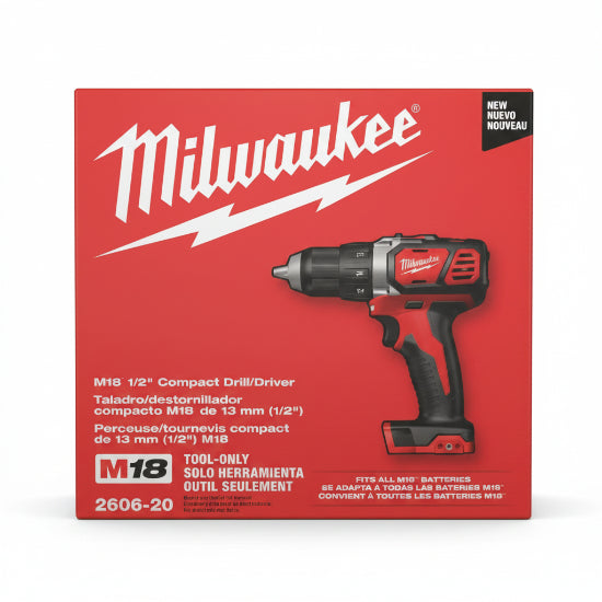 Milwaukee M18 1/2" Compact Drill/Driver 2606-20 - neeep.com