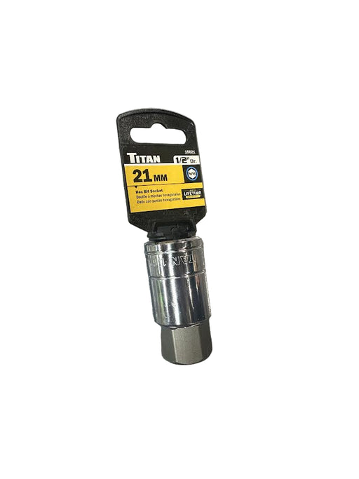 Titan Tools® 1/2" Drive 21mm Metric Hex Bit Socket - neeep.com