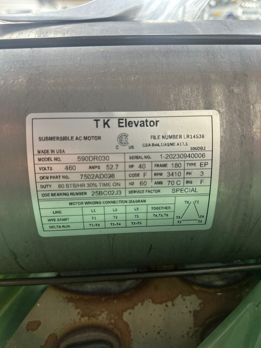 TK Elevator Submersible AC Motor 590DR030